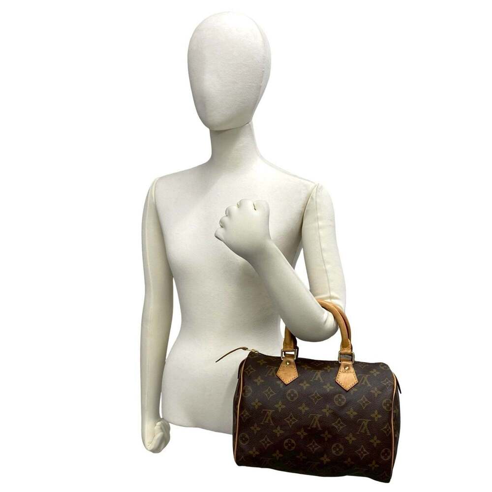 LOUIS VUITTON Vintage Brown Monogram Leather Speedy 25 Boston Bag - Picture 2 of 10